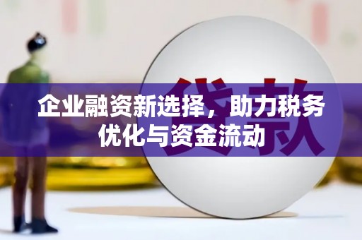 永新企业融资新选择，助力税务优化与资金流动