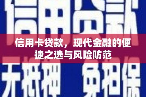 永新信用卡贷款，现代金融的便捷之选与风险防范