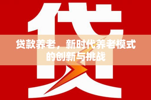 永新贷款养老，新时代养老模式的创新与挑战