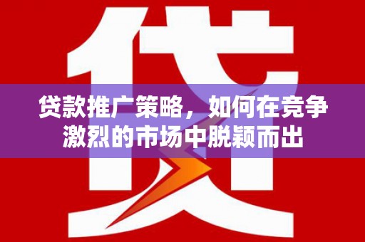 永新贷款推广策略，如何在竞争激烈的市场中脱颖而出