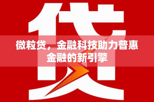 永新微粒贷，金融科技助力普惠金融的新引擎