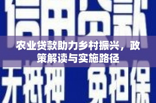 永新农业贷款助力乡村振兴，政策解读与实施路径