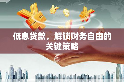 永新低息贷款，解锁财务自由的关键策略