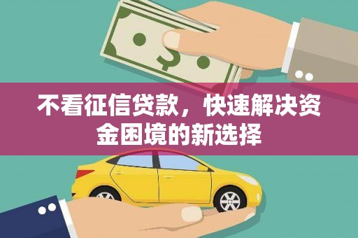 永新不看征信贷款，快速解决资金困境的新选择