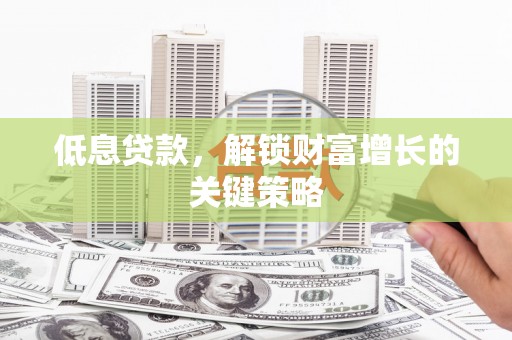 永新低息贷款，解锁财富增长的关键策略