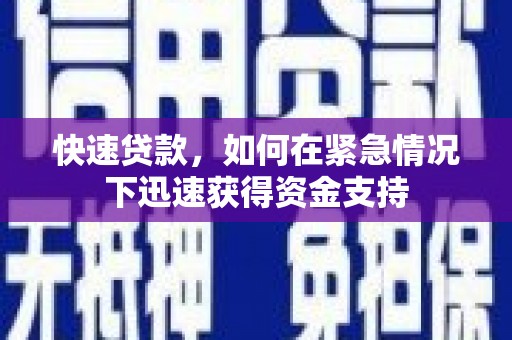 永新快速贷款，如何在紧急情况下迅速获得资金支持