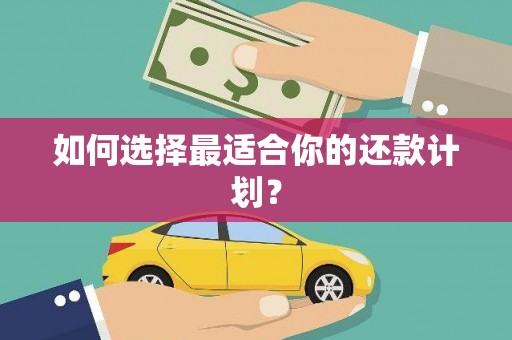 永新如何选择最适合你的还款计划？